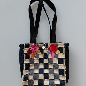 Laura Maclay Denim Floral Tote Bag